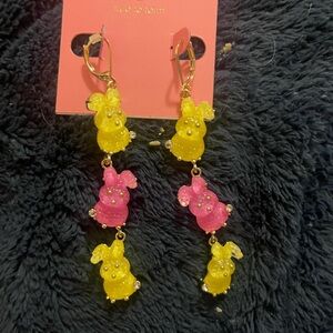Kids Bunny Earrings - Pink and Yellow